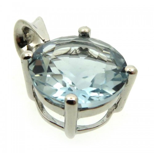 Siberian Aquamarine Quartz Sterling Silver Pendant 08